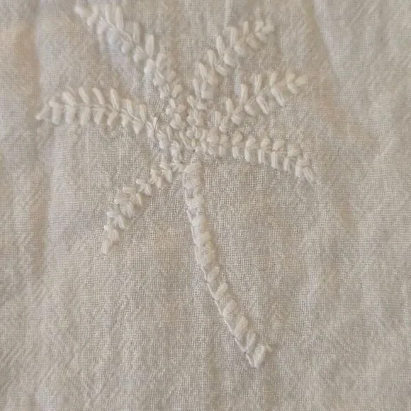 Shade & Shore Womens Embroidered Tropical Palm Tiered Midi Skirt White Large - Picture 6 of 10